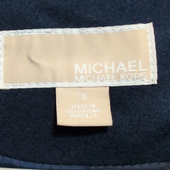 Michael Michael Kors blue Hooded zipper wool coat trench peacoat size 1X aviator - Picture 4 of 10